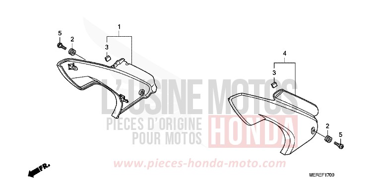 COUVERCLE LATERAL von CBF600N ABS PEARL NIGHTSTAR BLACK (NHA84) von 2009